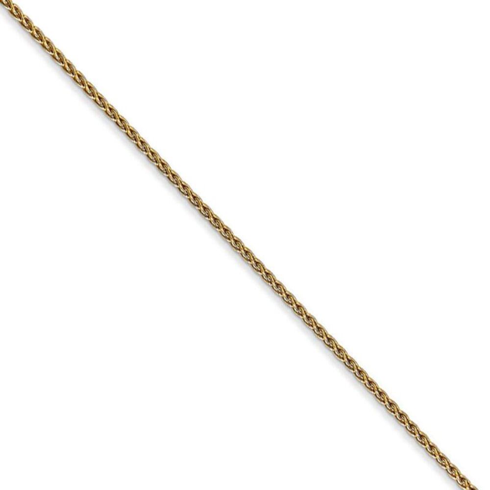 1.2mm, 14k Yellow Gold, Solid Parisian Wheat Chain Necklace, 16 Inch